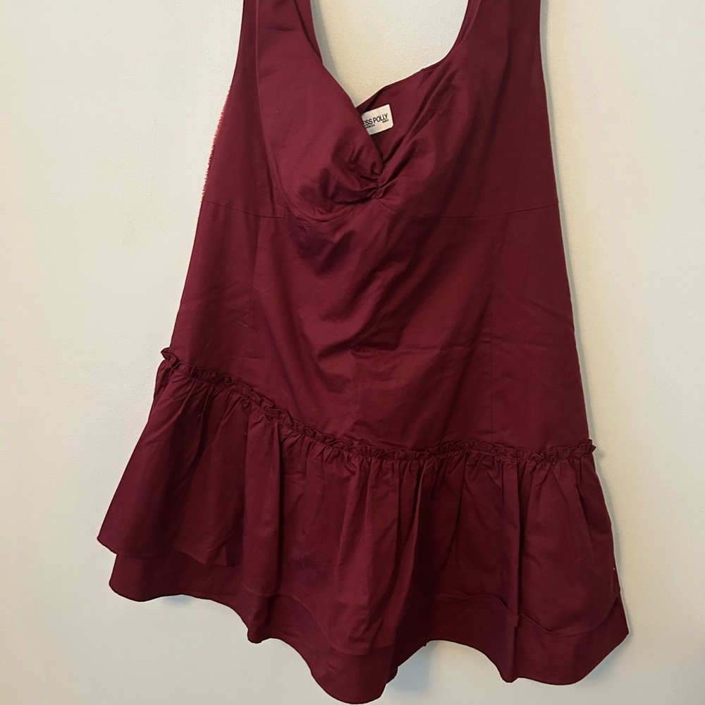 Princess Polly Deep Red Sleeveless Blouse
